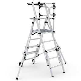 Climb-It Folding Telescopic Large Platform Step with Safety Gates