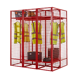Wire Mesh Storage Compartments - Double Sided Unit with Doors
