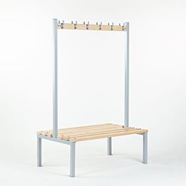 Double Sided Cloakroom Bench with Coat Hooks