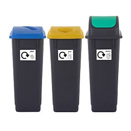 Set of 3 Plastic Recycling Bins