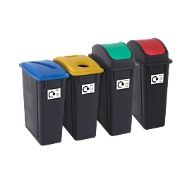 Set of 4 Plastic Recycling Bins